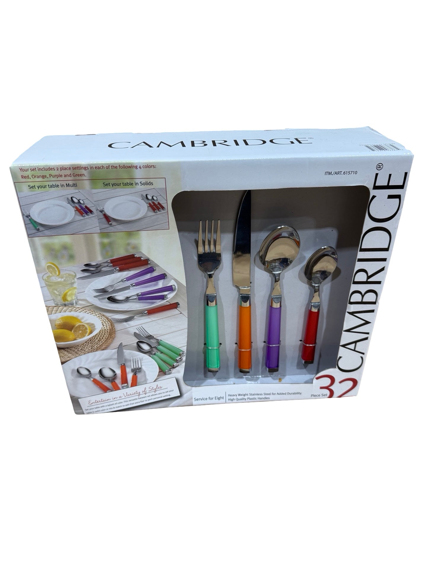 Cambridge 32 piece set serves 8, 4 Colors