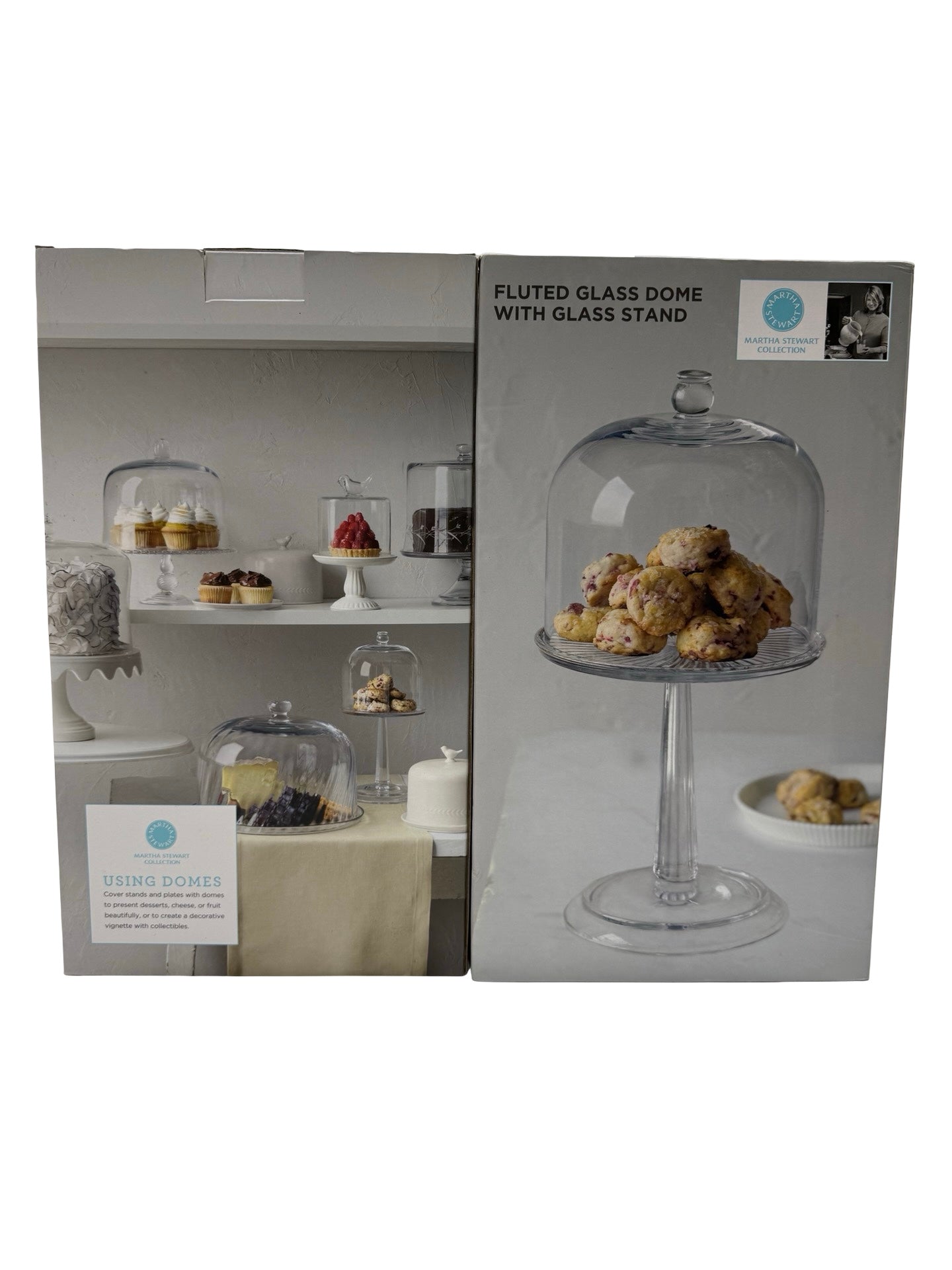 Fluted Glass Dome w/stand