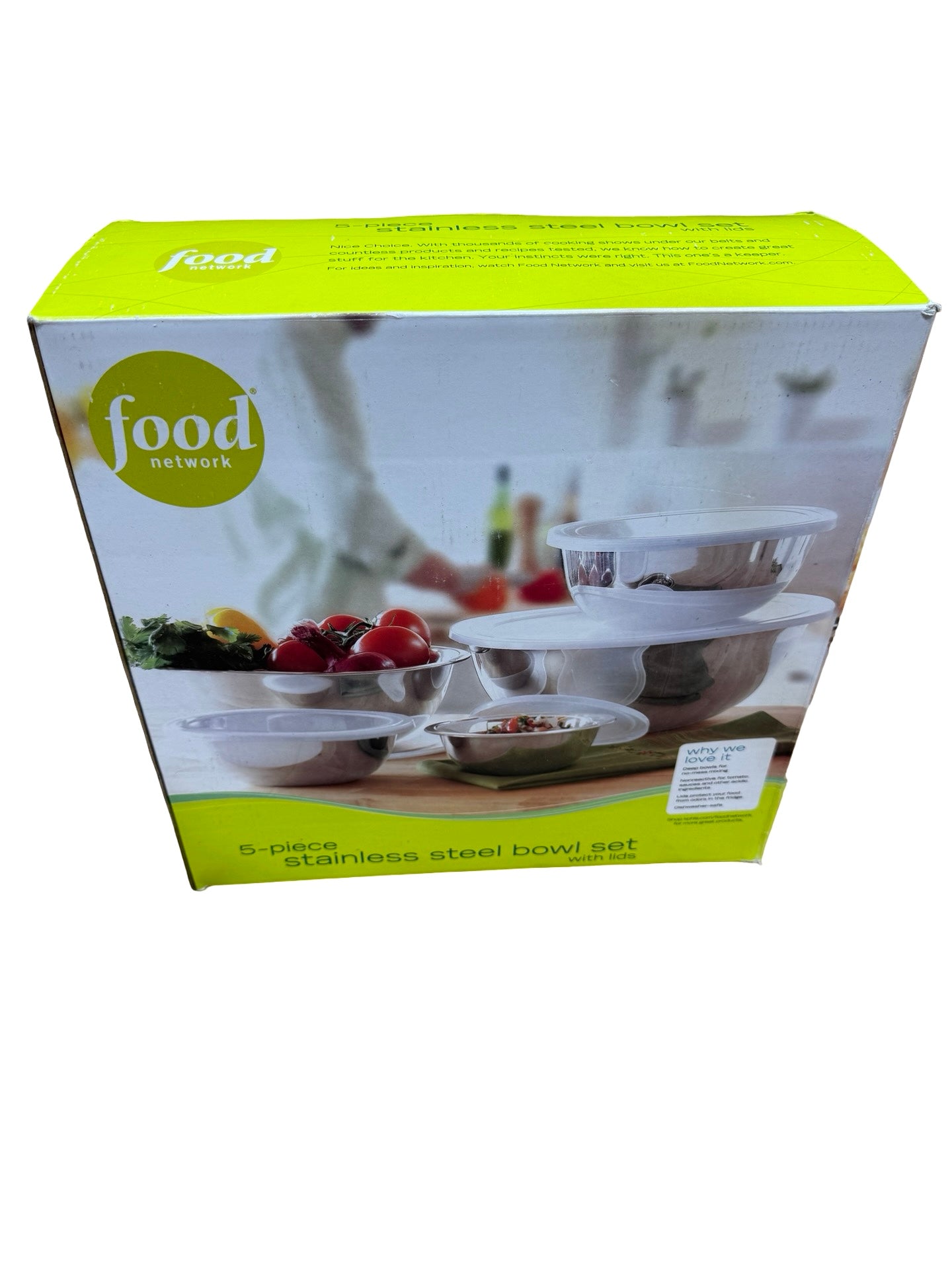 Food Network 5piece Stainless Steel Bowl set w/lids